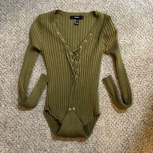 F21 Olive Bodysuit